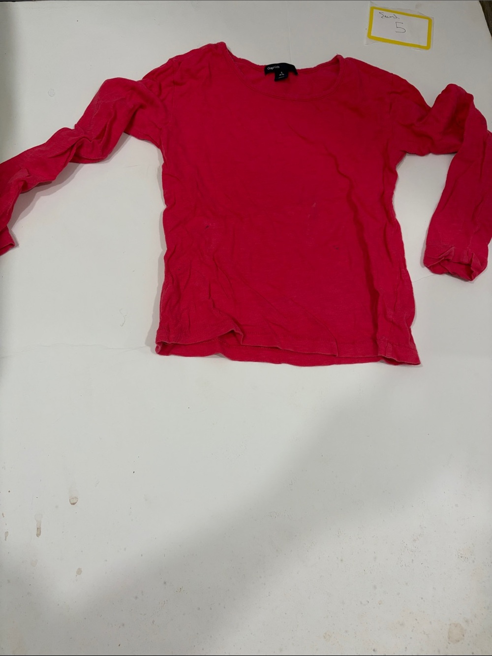 GAP Bright Pink Long Sleeve Crewneck Top